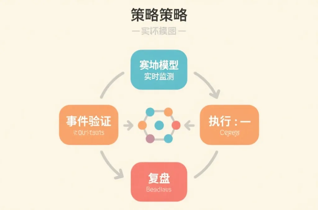 策略流程图：从赛前模型到实时监测再到复盘的闭环流程图